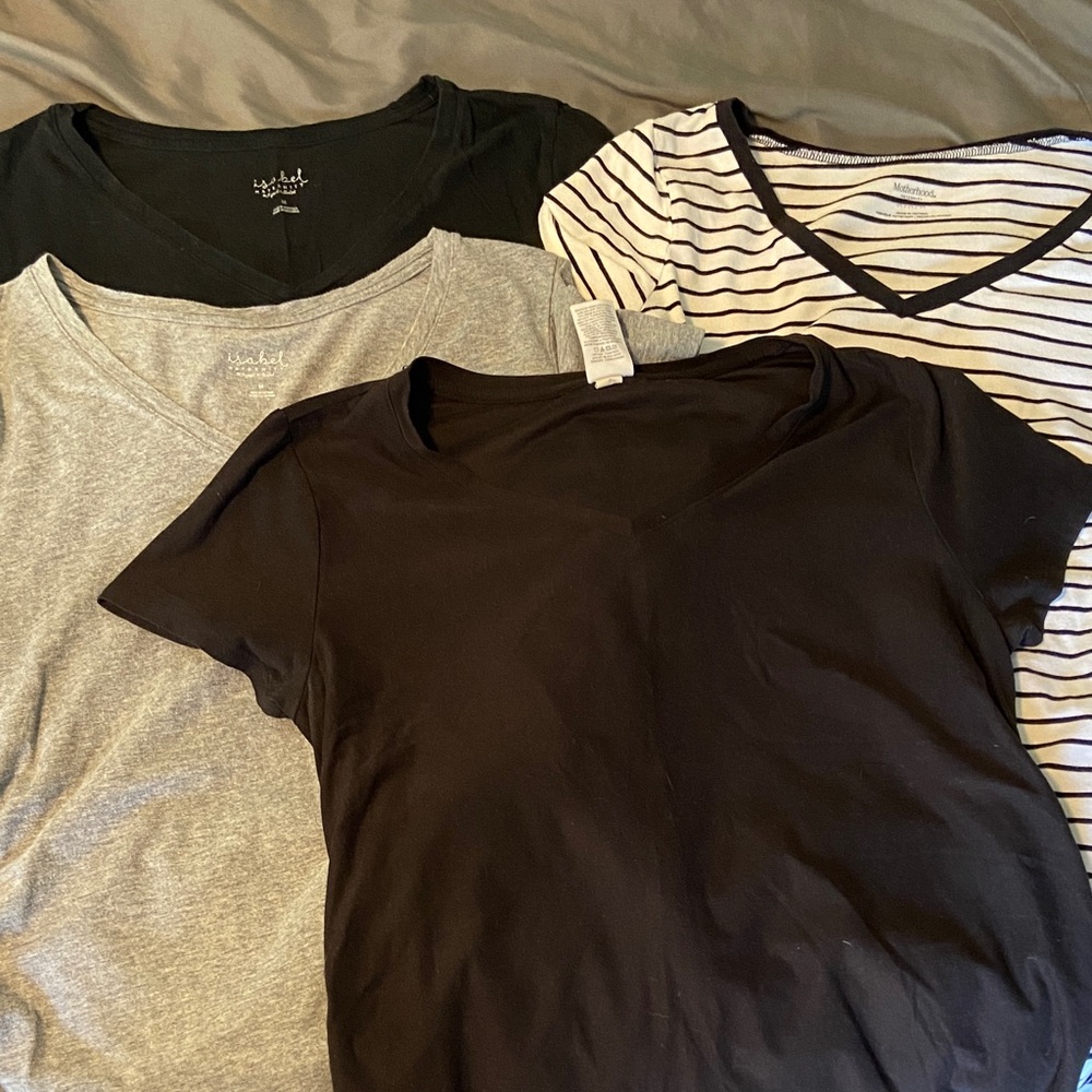 Striped V-Neck MATERNITY Tee BUNDLE